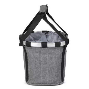 Bicycle front basket storage bag for shopping picnic and hold small pets Folding detachable bike basket