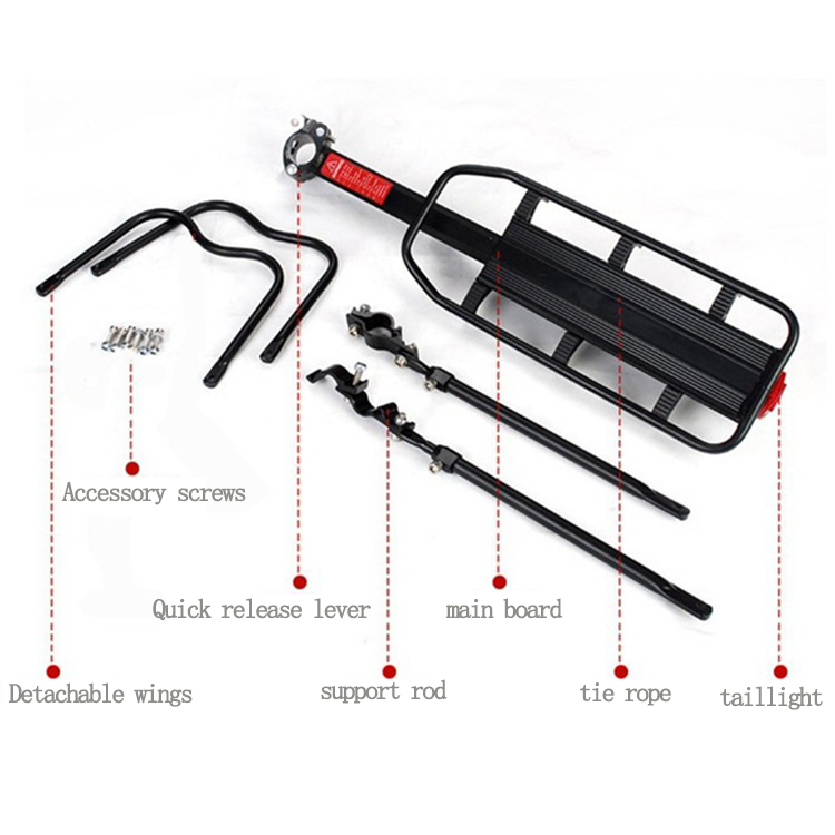 Bicycle parts Cargo Rack Aluminum Alloy Rear Shelf Cycling Flat Retractable Carrier Bike Holder Back Bike Seat