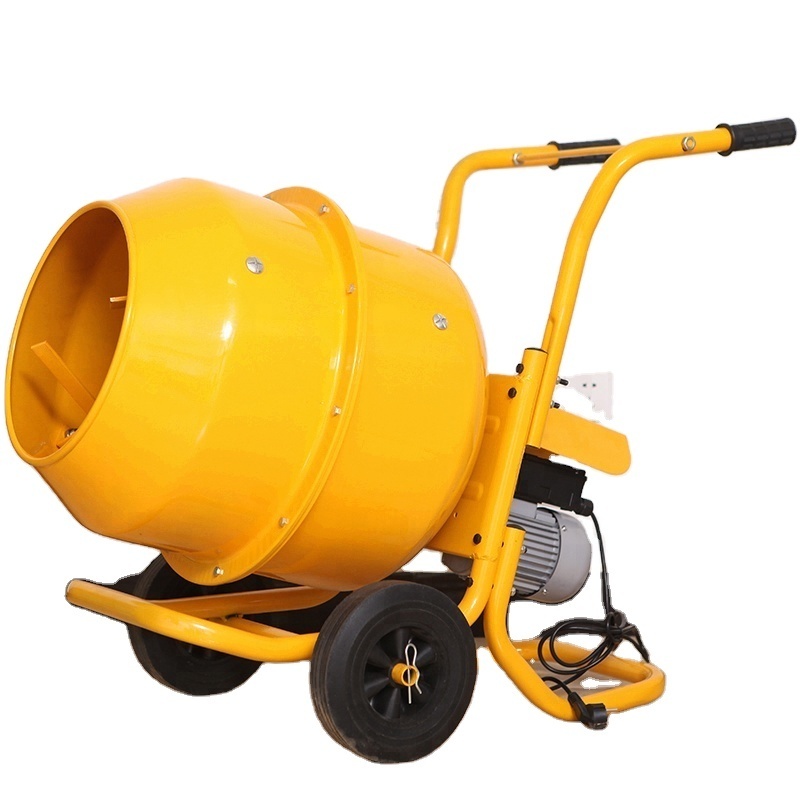 Mini Max Professional Manufacture Portable Concrete Mixer Yellow Unique Marketing Steel Motor Power Building Charging Food Sales