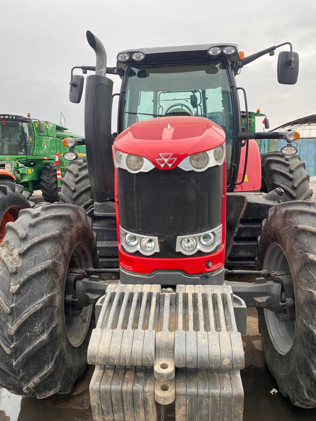 Used farm tractor massey ferguson 100hp with cab MF 4x4 tractors with front loader and backhoe