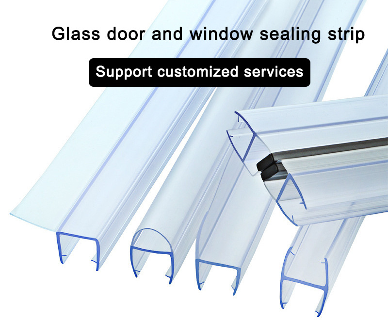 Bathroom Waterproof Edge Glass Plastic Rubber Guard Clear Plastic Shower Door Seal Strip