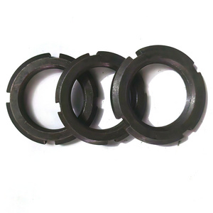 Anti-Loose Black Oxide GB M3-M20 Fastener Nut Carbon Steel Four-Slot Locking Round Slotted Nuts