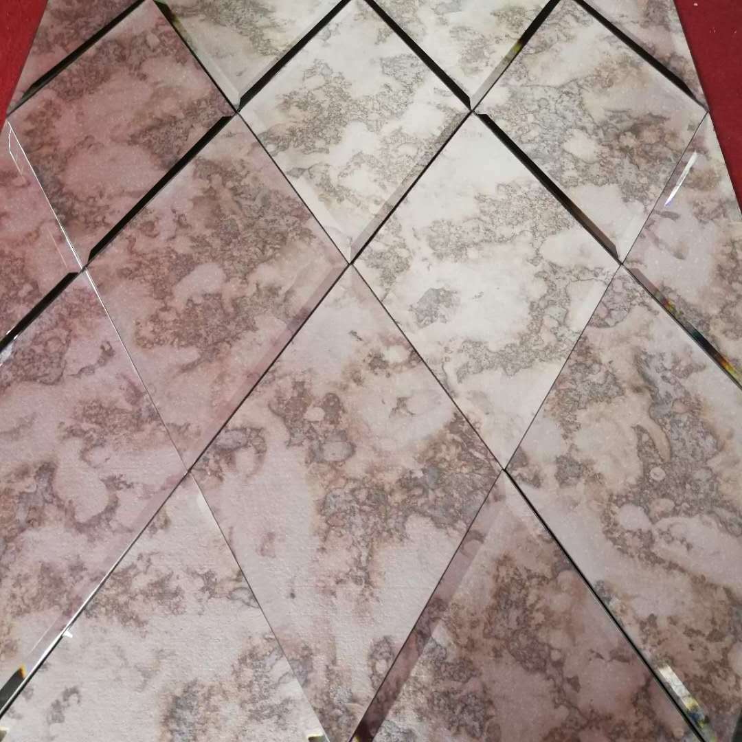 Decorative beveled Antiqued mirror glass tile