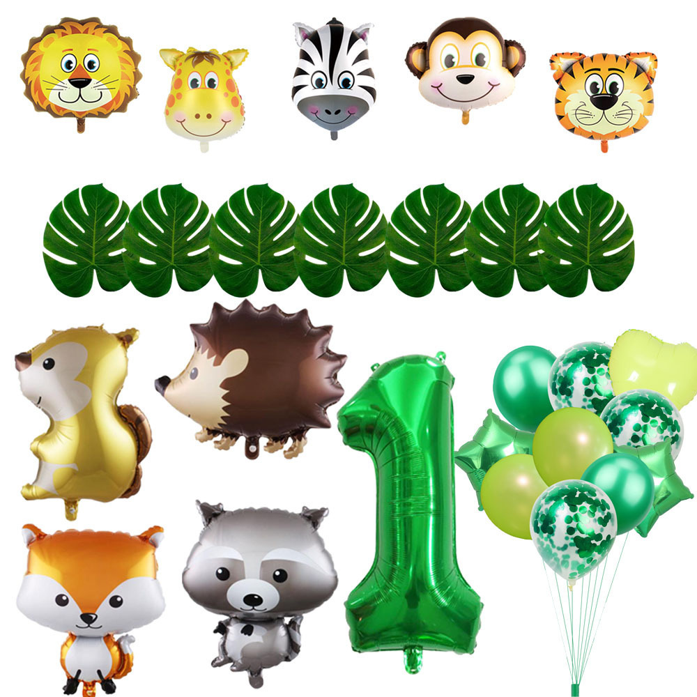 3d Tiger Monkey Zebra Foil Animal Balloons Cartoon Balloon Toy Set Kids Happy Birthday Inflatable Party Supplies Decor