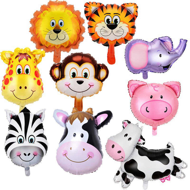 3d Tiger Monkey Zebra Foil Animal Balloons Cartoon Balloon Toy Set Kids Happy Birthday Inflatable Party Supplies Decor