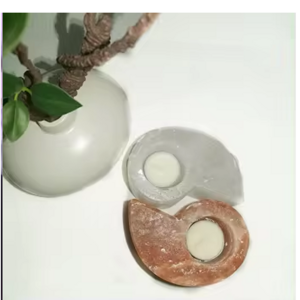 Handmade Himalayan Salt Candle Holders Yin and Yang Taoism Style Home Decor and Meditation - Natural Salt Rock Tealight