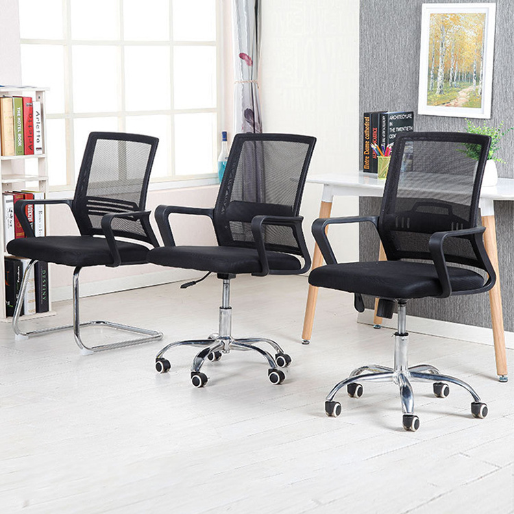 5 Legs cross legged Plastic Mid Back luxury Computer client chair Staff ceo office chair armless ergonor home Office Chairs