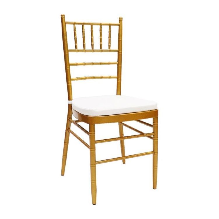 China Hotel furniture stackable gold Retro napoleon luxury chivari hotel chair design metal event chiavari chair for rental