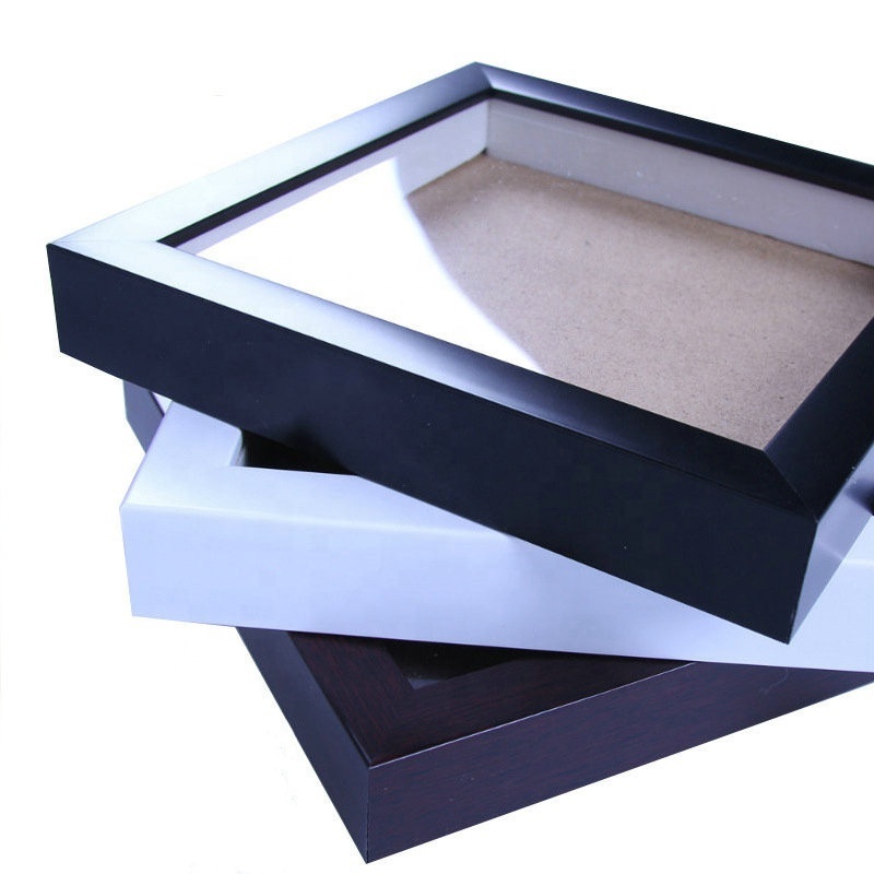 Wholesale Custom Black White Shadow Box Photo Picture Frame Plastic Square Glass 3D Deep Shadow Box Photo Frame