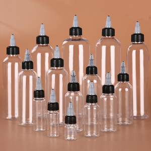 5ml-500ml Squeeze Bottle Transparent Oil Bottles for Hair PET Plastic Refillable Bottles with Twist Top Cap