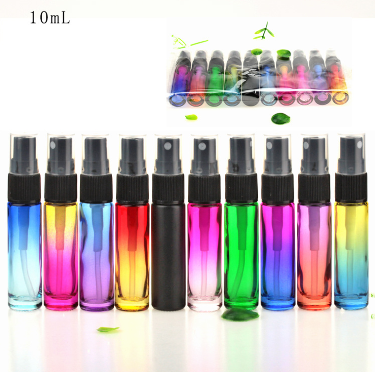 In Stock ! 10ml Colorful Ombre Gradient Perfume Glass Spray Bottle