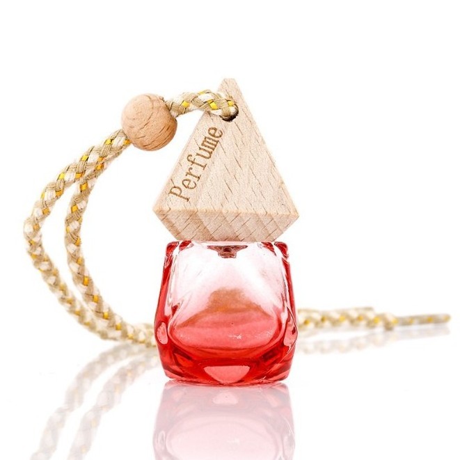 Wholesale Colorful Gradient Hanging Car Perfume Glass Bottle Diffuser 6ml Empty Bottle