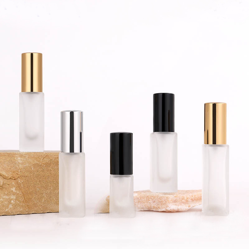 3ml 5ml 10ml square frosted glass spray bottles perfume bottles with gold/silver spray