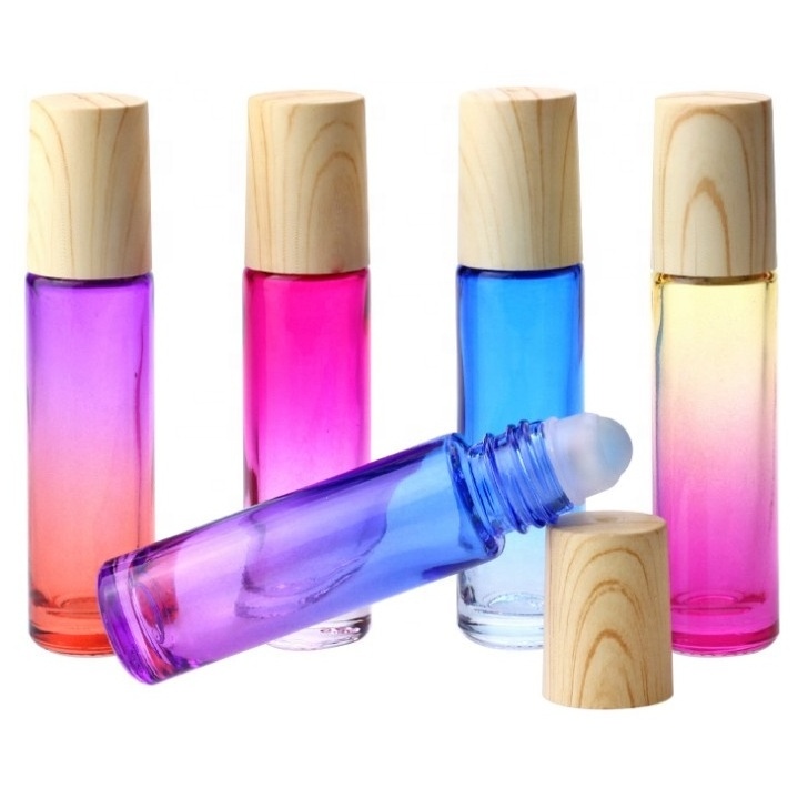 10ml Rainbow Colorful Gradient Roll on Glass Bottles