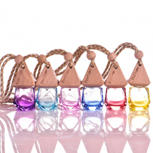 Wholesale Colorful Gradient Hanging Car Perfume Glass Bottle Diffuser 6ml Empty Bottle