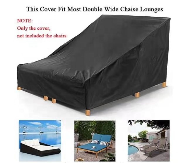 New High Grade Direct Factory Hot Sales Outdoor Furniture Cover Patio Garden Chair Cover Double Wide Chaise Lounge Cover