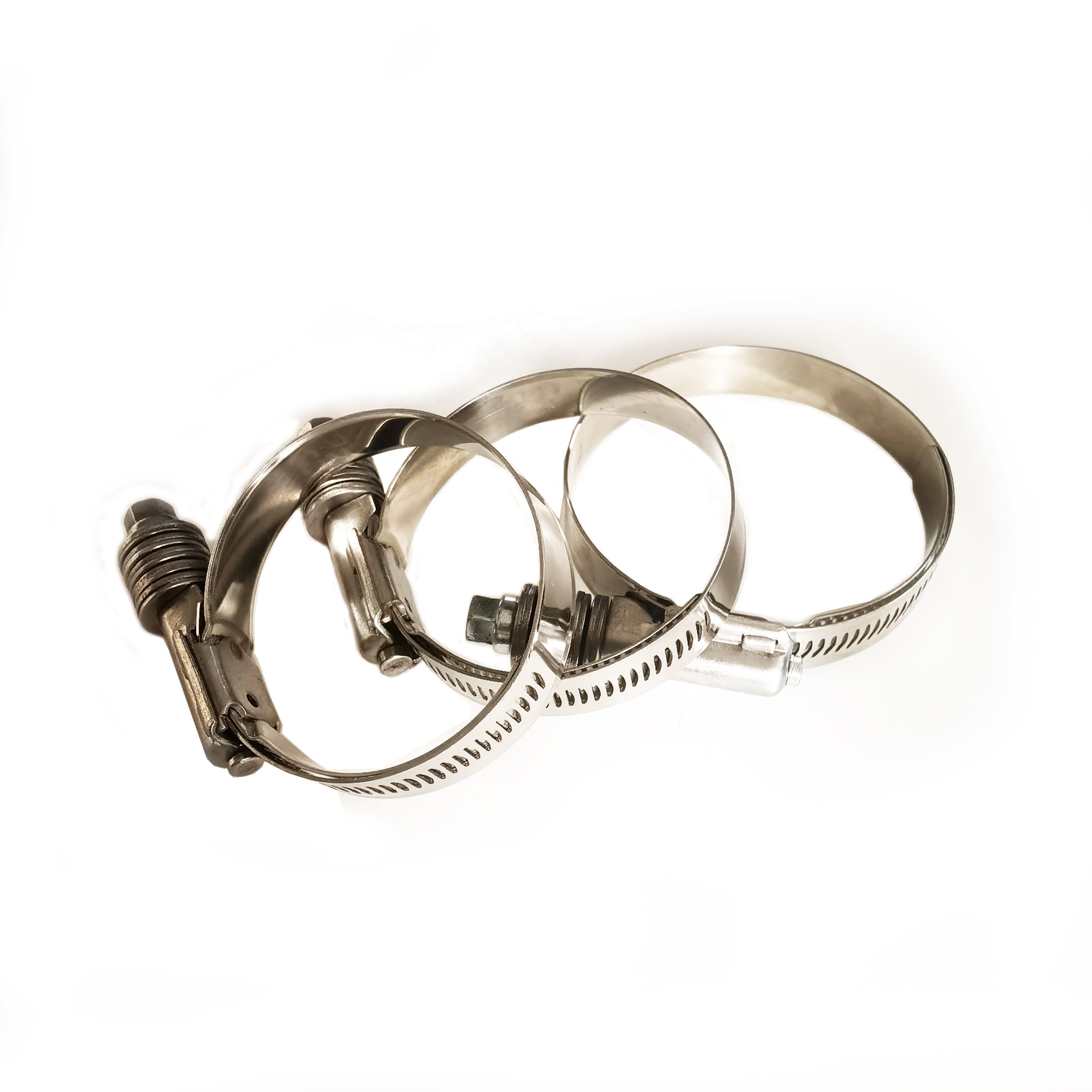 China Manufacturer American Type heavy duty constant tension hose clamp 304 Stainless Steel Worm Gear Clamps