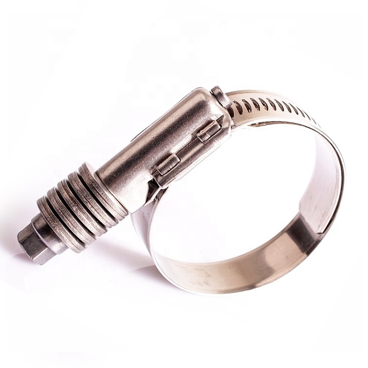 China Manufacturer American Type heavy duty constant tension hose clamp 304 Stainless Steel Worm Gear Clamps