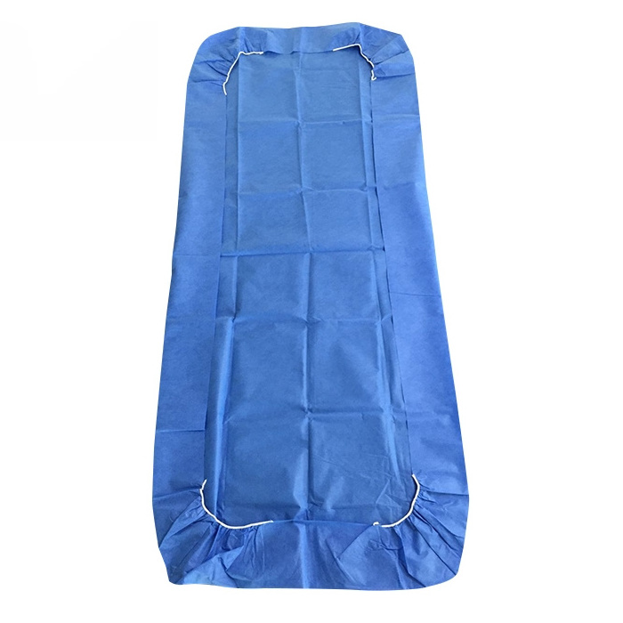 Anti-liquid disposable SMS adjustabed sheet hospital medical gurney bed stretcher sheets anti-static covering sheet