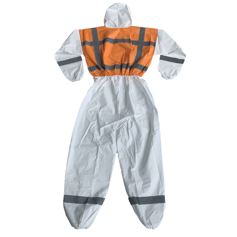 Disposable Chemical Coverall Protection Microporous Overalls With Reflective Tapes