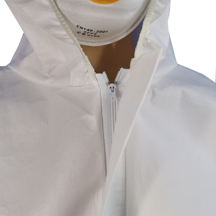 Type 5 and 6 Disposable Coverall in White Overall Microporous Coverall