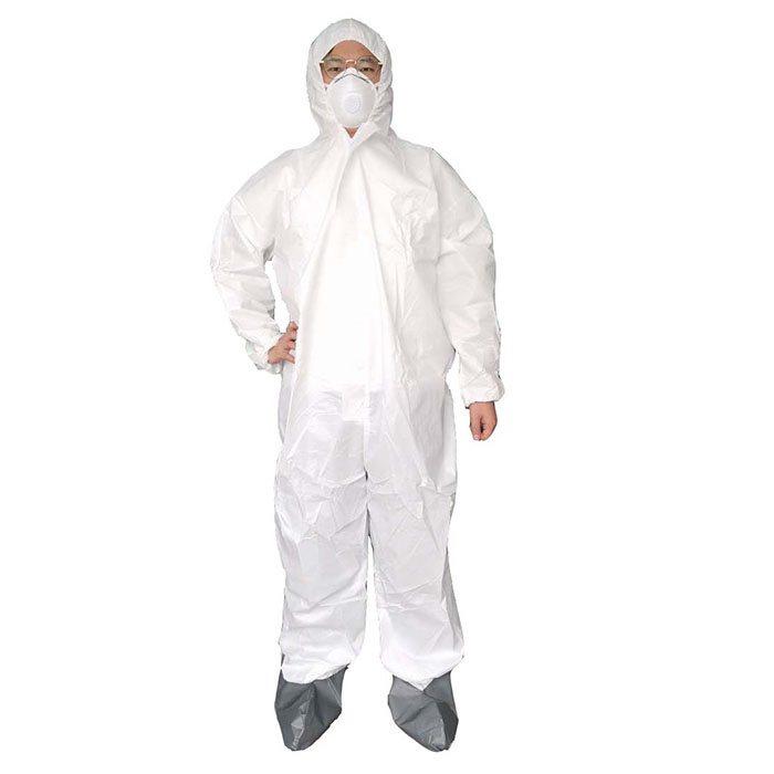 Type 5 and 6 Disposable Coverall in White Overall Microporous Coverall