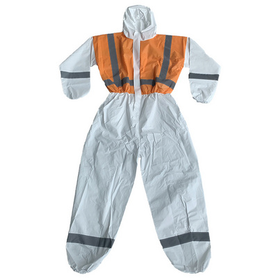 Disposable Chemical Coverall Protection Microporous Overalls With Reflective Tapes