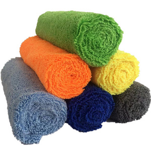 Plush Edgeless High Low Pile Drying Wash Car Detailing Buffing Polishing Cleaning Cloth 400gsm 40*40CM Microfiber Towel