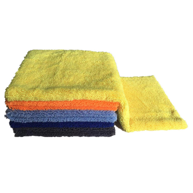 Plush Edgeless High Low Pile Drying Wash Car Detailing Buffing Polishing Cleaning Cloth 400gsm 40*40CM Microfiber Towel