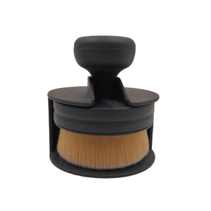 High Quality Multi Purpose Stamp Shape Super Soft Cosmetic Make up Brush Car Detailing Tyre Applicator Brush with Container