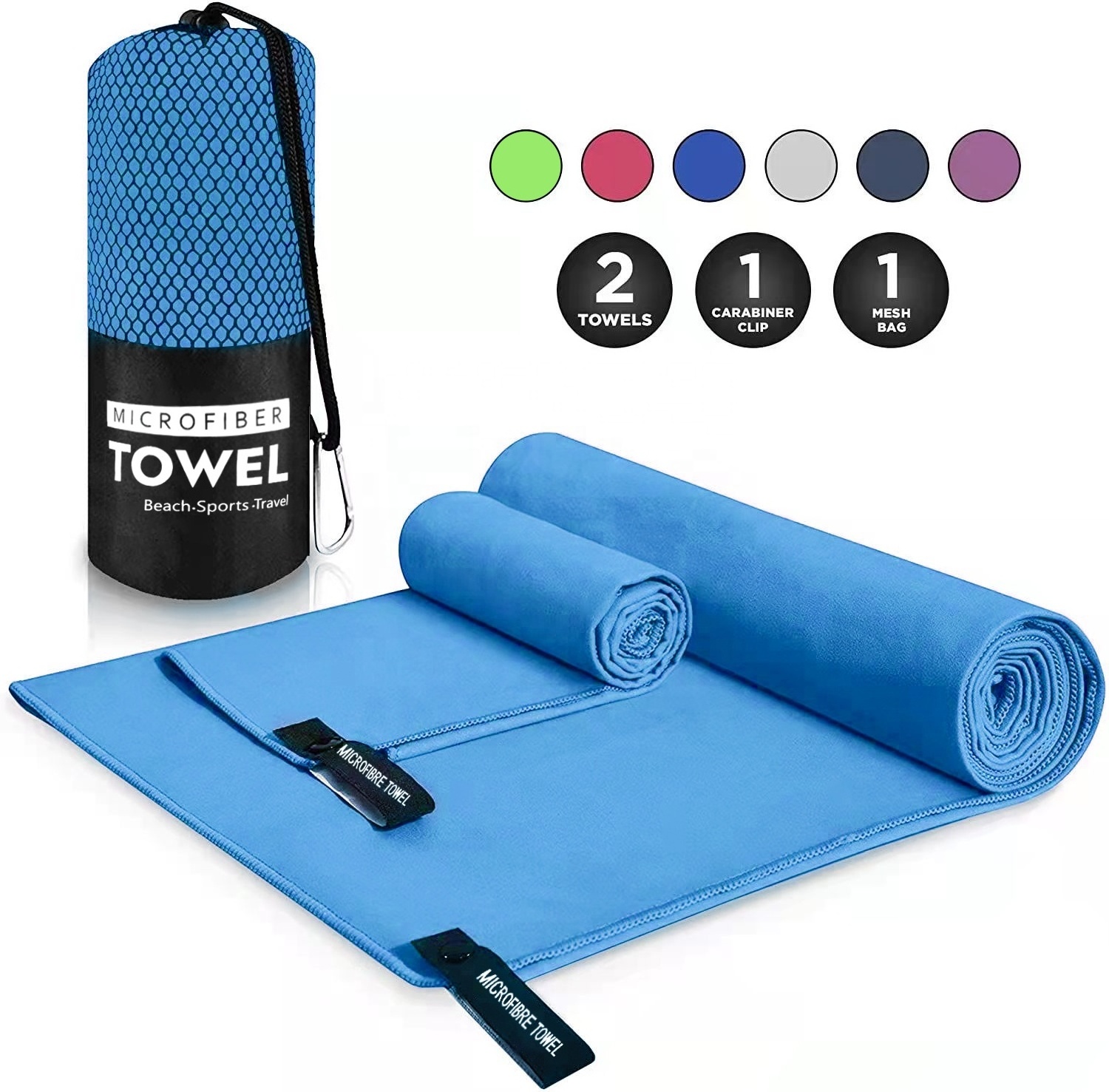 Custom Absorbent Sweat Quick Dry Suede Yoga Fitness Exercise Gym Travel Towel Microfibre Sports Towel With Drawstring Mesh Bag