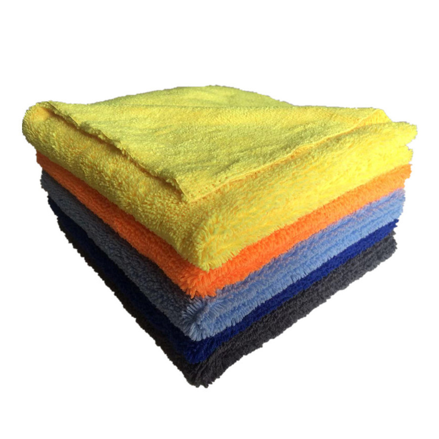 Plush Edgeless High Low Pile Drying Wash Car Detailing Buffing Polishing Cleaning Cloth 400gsm 40*40CM Microfiber Towel