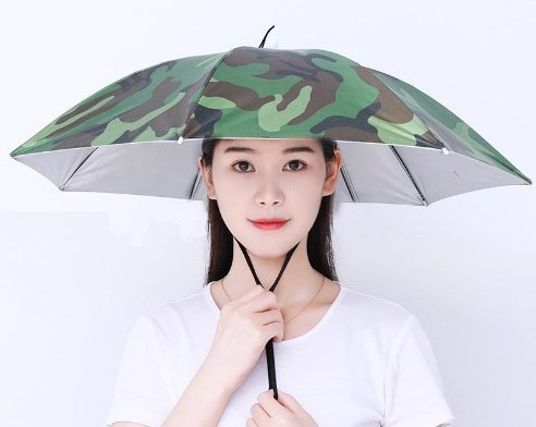 Portable Rain Umbrella Hat Foldable Outdoor Pesca Sun Shade Waterproof Camping Fishing Headwear Beach Head Hats Accessory