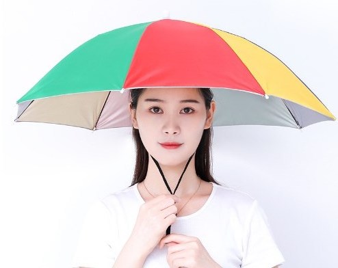 Portable Rain Umbrella Hat Foldable Outdoor Pesca Sun Shade Waterproof Camping Fishing Headwear Beach Head Hats Accessory