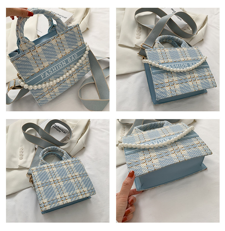 Plaid handbag fashion sense foreign underarm bag Korean Tote bag for woman