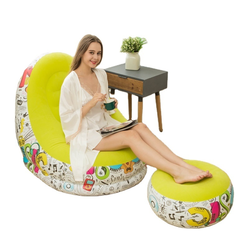 luxury Ottoman Blow Up Chaise Lounge Furniture Air Lazy Sofa Set Couch Portable Inflatable Seats