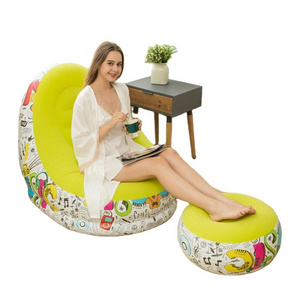 luxury Ottoman Blow Up Chaise Lounge Furniture Air Lazy Sofa Set Couch Portable Inflatable Seats