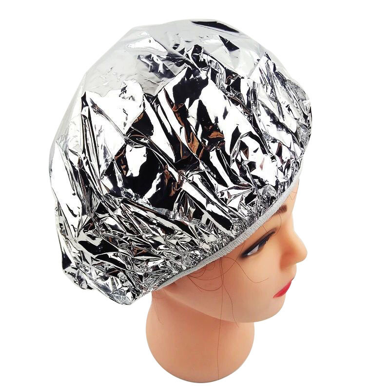 Disposable Heat Insulation Aluminum Foil Hair Salon Cap  Stretchable Elastic Home Hats Hair Care Protector Portable