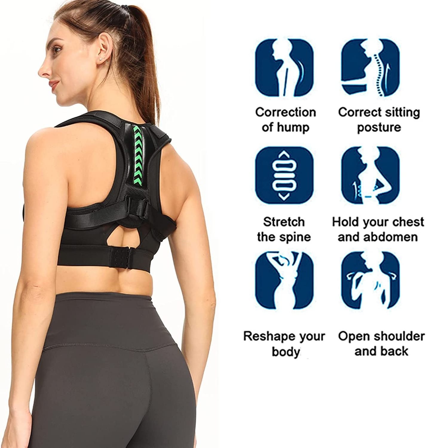 Adjustable Back Shoulder Posture Corrector Belt Clavicle Spine Support Reshape Your Body Home Office Sport Upper Back Neck Brace