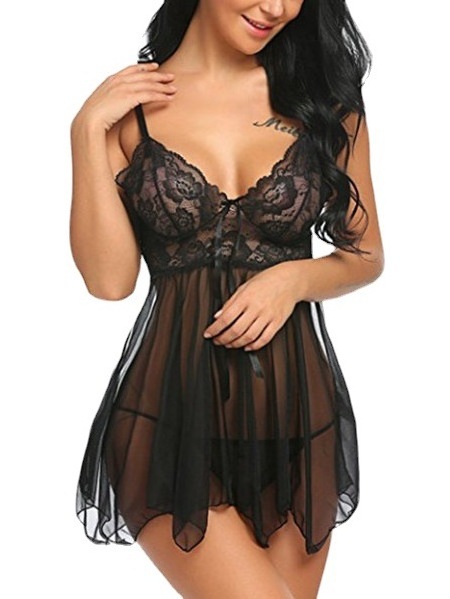 Ladies Sexy Sleeping Wear Plus Size Pajama Lace Sleepwear Pretty Honeymoon Nighties Wear