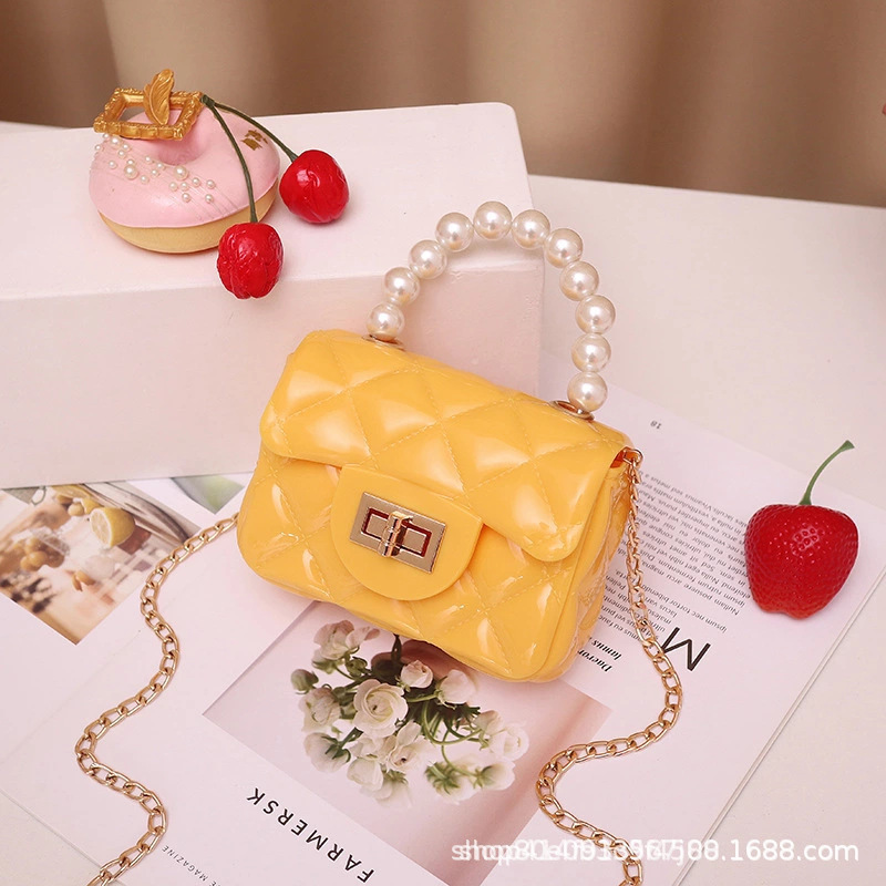 New Jelly purse Handbag wholesale woman silicone mini jelly Chain ladies bags pearl candy kids small Jelly purses and handbags