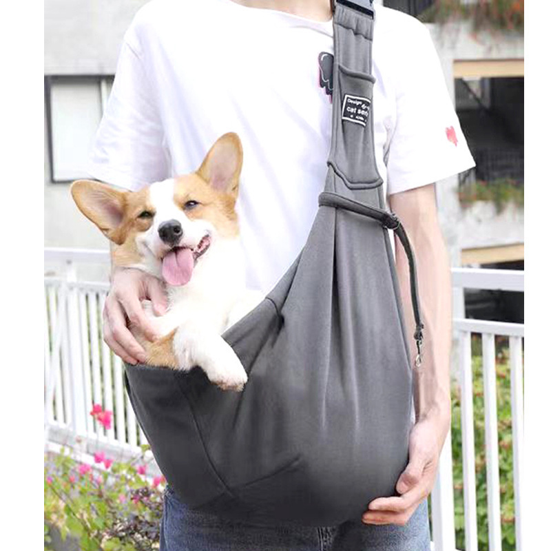 Large Capacity Hands Free Reversible Pet Papoose Bag with Storage Pocket Dog and Cat Sling Carrier