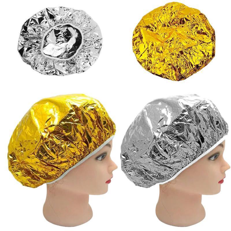 Disposable Heat Insulation Aluminum Foil Hair Salon Cap  Stretchable Elastic Home Hats Hair Care Protector Portable