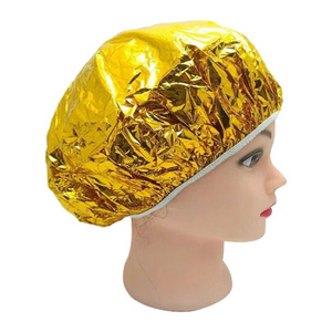 Disposable Heat Insulation Aluminum Foil Hair Salon Cap  Stretchable Elastic Home Hats Hair Care Protector Portable