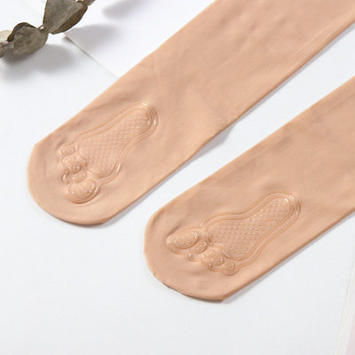 Anti-hook thin pantyhose women add fat to increase the sole of the non-slip silicone stockings