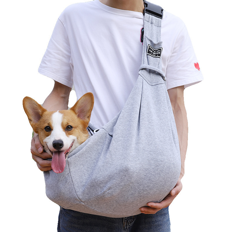 Large Capacity Hands Free Reversible Pet Papoose Bag with Storage Pocket Dog and Cat Sling Carrier