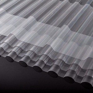 Transparent wave corrugated polycarbonate sheet