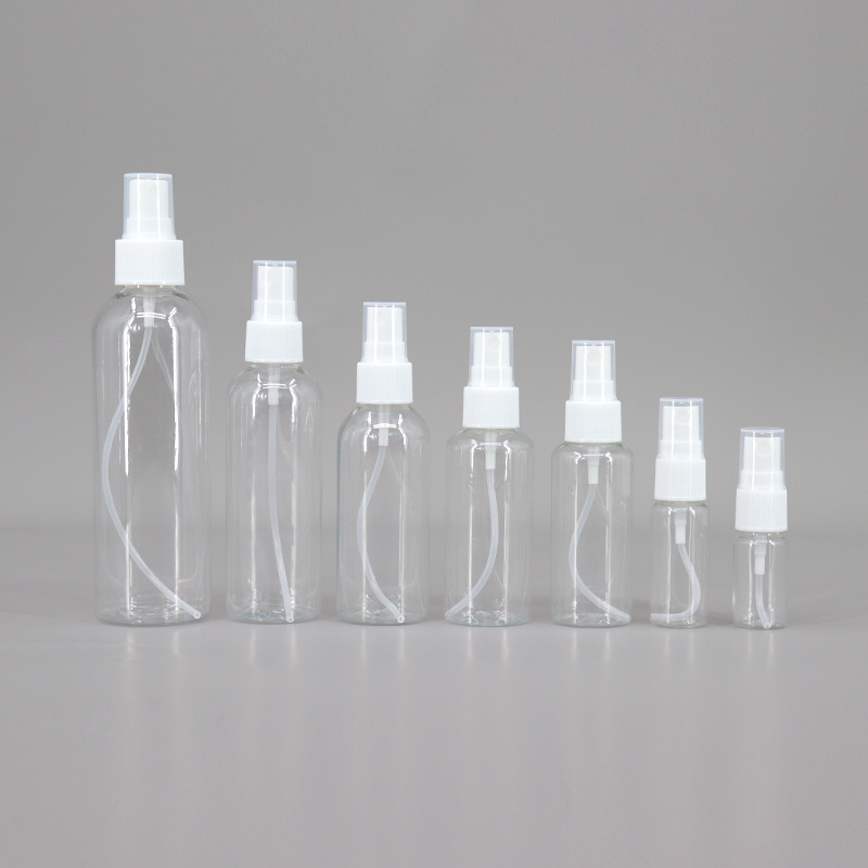 empty plastic alcohol bottle packing with nozzle 30ml 50ml 60ml 100ml pet botol plastik sprey bottle plastic mist spray bottle