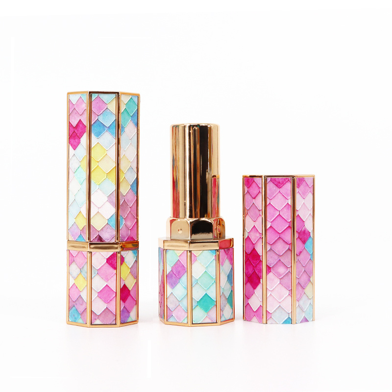 Low MOQ Luxury Cosmetics Packaging Refillable Custom Empty Pink Lipstick Tube Bulk Square Lip Balm Stick Containers Tube