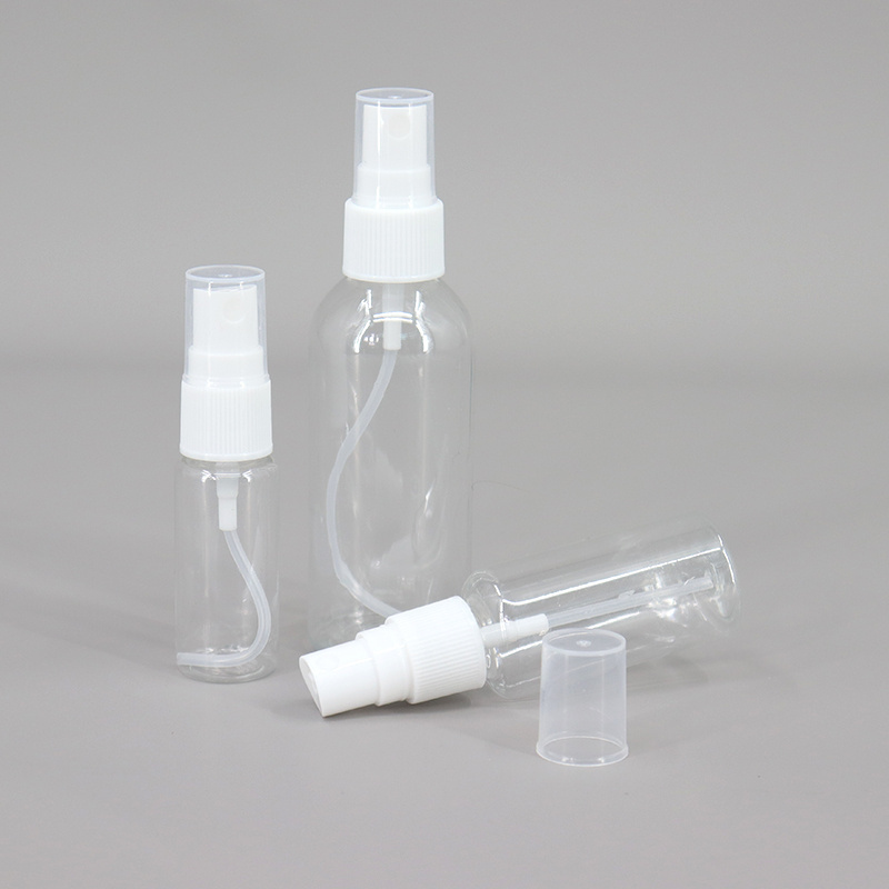 empty plastic alcohol bottle packing with nozzle 30ml 50ml 60ml 100ml pet botol plastik sprey bottle plastic mist spray bottle